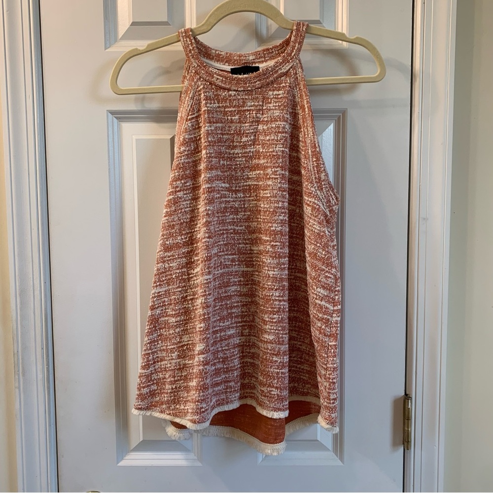 W5 | Sleeveless Pink White Textured Top Size Small
